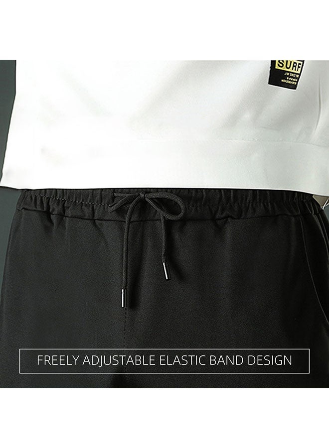 roaiss Men Casual Joggers Pants, Drawstring Cargo Pants with Tapered Leg and Regular Design, Ankle Banded Sweatpants with Side Pockets, Suitable for Daily Wear, Outdoor or Any Physical Activities - Image 5